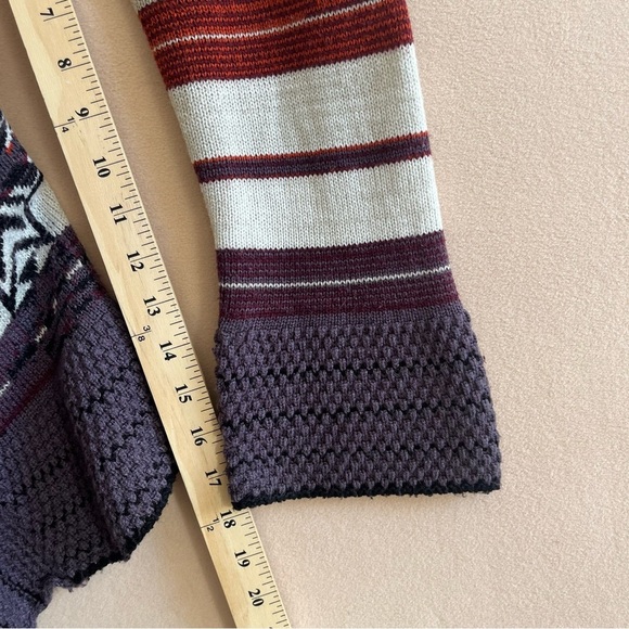 BCBG Women's Open Front Knit Cardigan Lagenlook Aztec Southwestern M - Picture 12 of 13